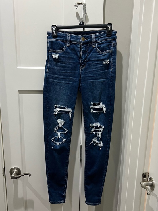 American Eagle Outfitters Denim - American Eagle Outfitters Women's Ripped Dark Blue Skinny Jeans